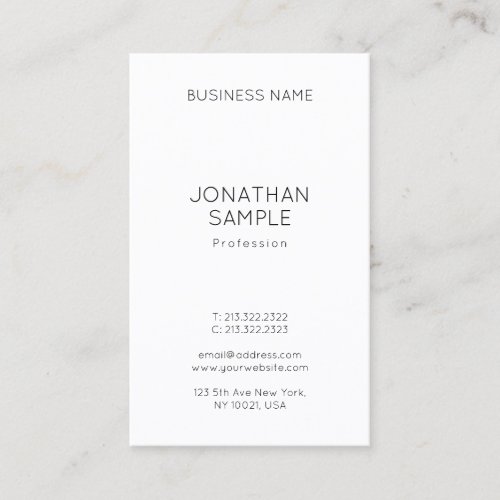 Modern Minimalist Professional Vertical Template Business Card