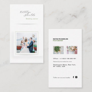 Modern Minimalist Professional wedding QR CODE Business Card