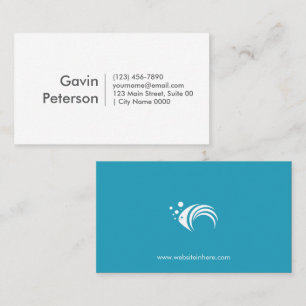 Modern Minimalist Professional White Teal Fish  Business Card