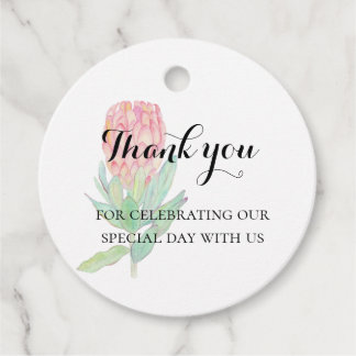 Modern Minimalist Protea Botanical Wedding Favor Tags