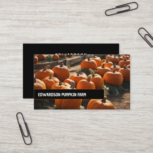 Modern minimalist pumpkin farm professional business card