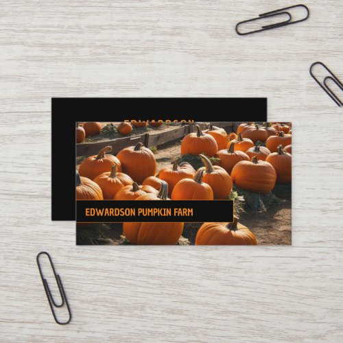 Modern minimalist pumpkin farm professional business card