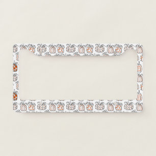 Modern Minimalist Pumpkin – Orange Abstract License Plate Frame