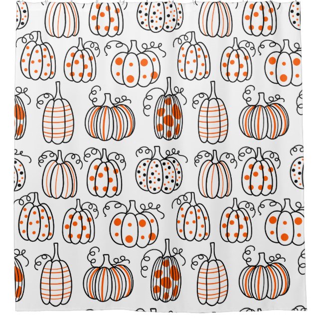 Modern Minimalist Pumpkin – Orange Abstract Shower Curtain (Front)