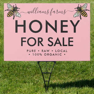 Modern Minimalist Pure Honey For Sale Farm Sign