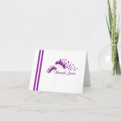 Modern Minimalist Purple Dandelions Notecard
