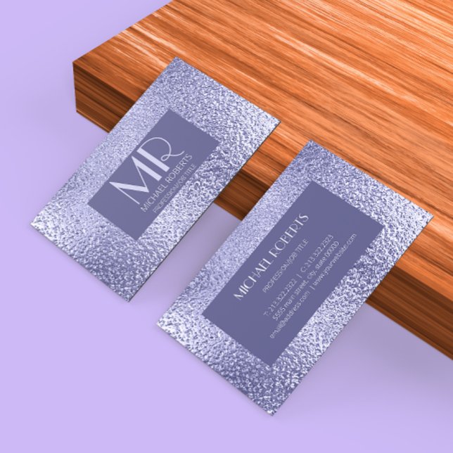 Modern minimalist purple foil Metallic Business Card (Creator Uploaded)