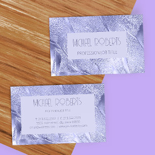 Modern minimalist purple foil Metallic Business Card
