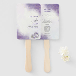 Modern Minimalist Purple Lilac Trendy Hand Fan