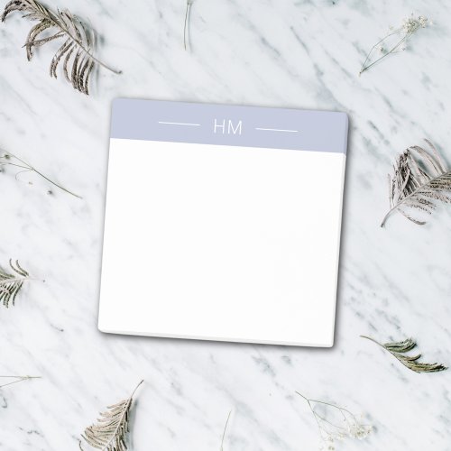 Modern Minimalist Purple Monogram initials  Post_it Notes