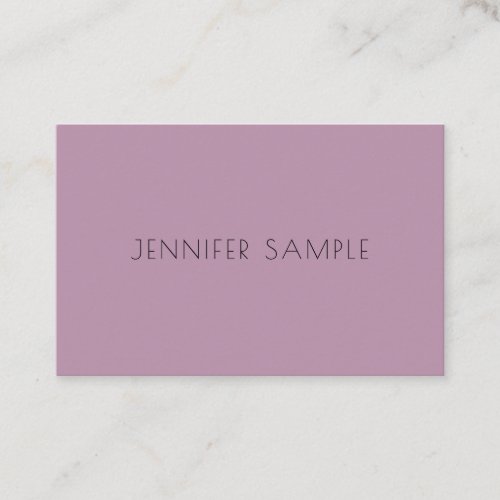 Modern Minimalist Purple Template Elegant Simple Business Card