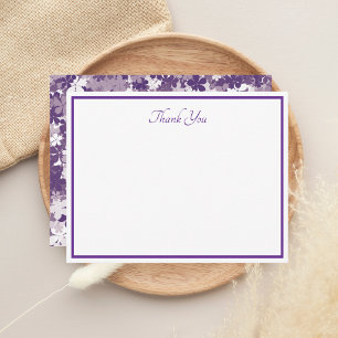 Modern Minimalist Purple & White Thank You Note Card