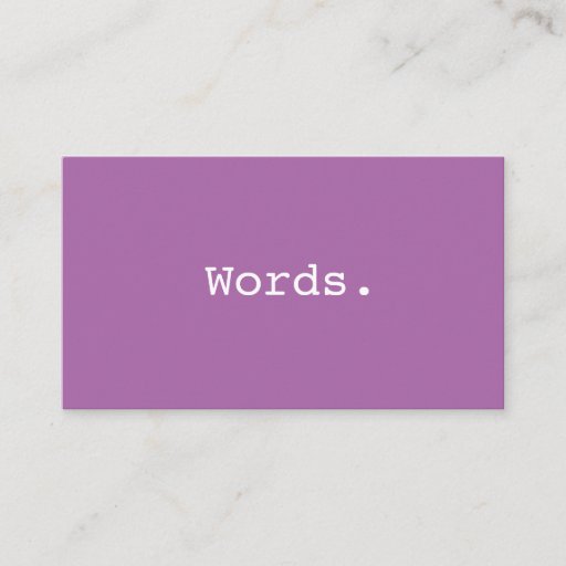 Customizable Modern minimalist purple writer publisher editor business cards