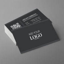 Modern Minimalist QR Code Black Logo
