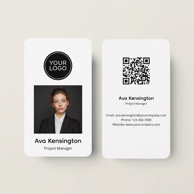 Modern Minimalist QR Code Business Card Custom (Creator Uploaded)