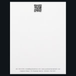 Modern Minimalist QR Code Business Letterhead<br><div class="desc">A modern minimalist design with your QR code and business details. Perfect for small and large corporate businesses. Professional and clean design.</div>