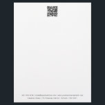 Modern Minimalist QR Code Business Letterhead<br><div class="desc">A modern minimalist design with your QR code and business details. Perfect for small and large corporate businesses. Professional and clean design.</div>