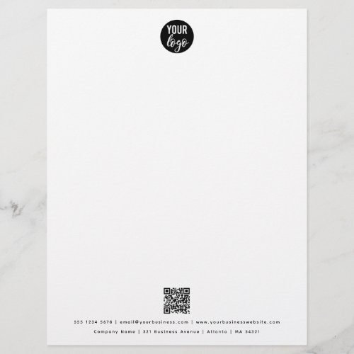 Modern Minimalist QR Code Business Logo Letterhead