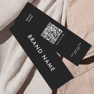 Modern Minimalist QR Code Clothing Label Hang Tag