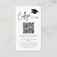 Modern Minimalist QR Code College Fund Graduation