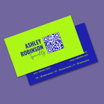 Modern Minimalist QR code electric lime