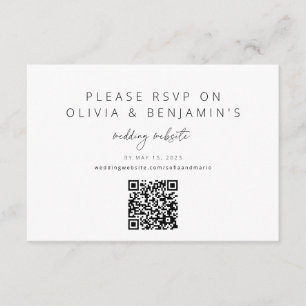 Modern Minimalist QR Code RSVP Card Wedding
