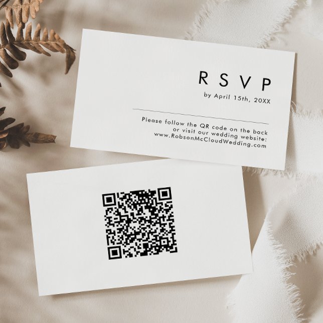 Modern Minimalist QR Code RSVP Enclosure Card (Creator Uploaded)