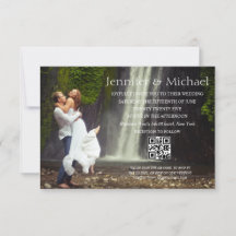 modern minimalist qr code rsvp photo wedding