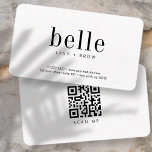 Modern  Minimalist Qr Code Scan Me Lash And Brow Business Card at Zazzle