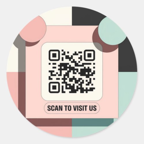 Modern Minimalist QR Code Sticker for Businesses 