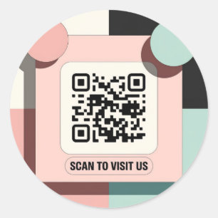 Modern Minimalist QR Code Sticker for Businesses –