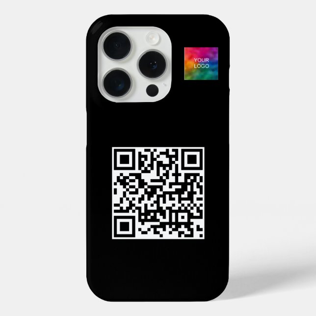 Modern Minimalist QR Code Upload Logo Template Case-Mate iPhone Case (Back)