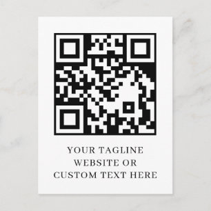 Modern Minimalist QR Custom Text Postcard Design