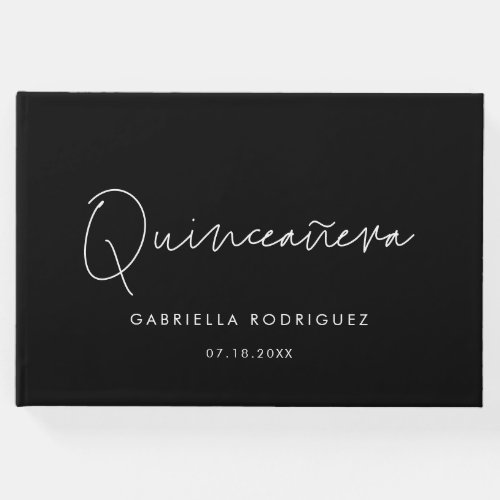 Modern minimalist Quinceaera birthday Guest Book
