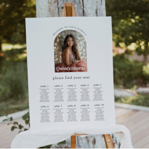 Modern Minimalist Quinceañera Photo Seating Chart Foam Board