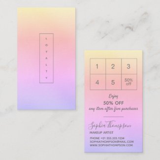 Modern Minimalist Rainbow Pastel Loyalty Card