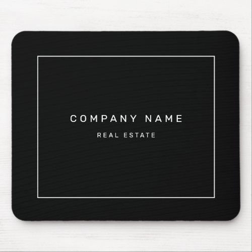 Modern Minimalist Real Estate Black Mouse Pad