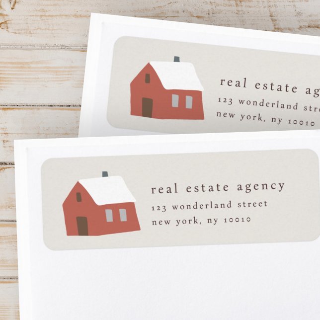 Modern Minimalist Real Estate Business  Holiday Label (Creator Uploaded)