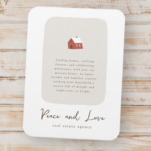 Modern Minimalist Real Estate Business Holiday Magnet