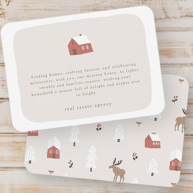 Modern Minimalist Real Estate Business  Holiday Note Card (Creator Uploaded)
