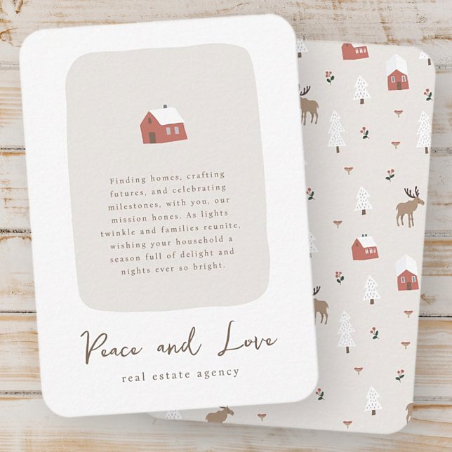 Modern Minimalist Real Estate Business  Holiday Note Card (Creator Uploaded)