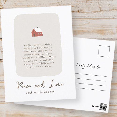 Modern Minimalist Real Estate Business Holiday Postcard