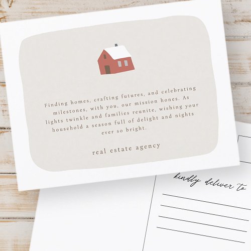 Modern Minimalist Real Estate Business Holiday Postcard