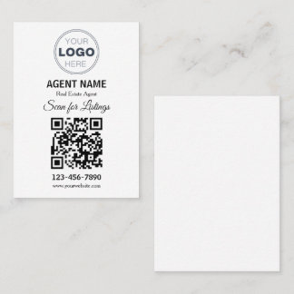 Modern Minimalist Real Estate Listing Scan Business Card