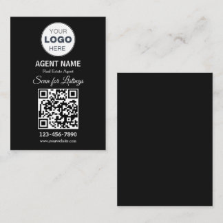 Modern Minimalist Real Estate Listing Scan Business Card