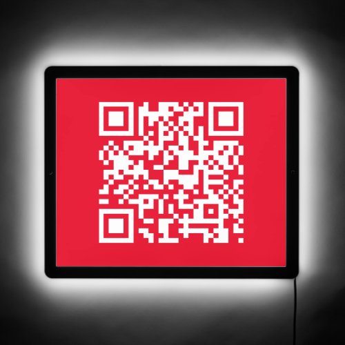 Modern Minimalist Red and White QR Code Cool LED Sign