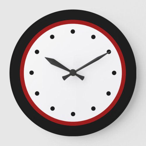 Modern Minimalist Red Black White Wall Clocks