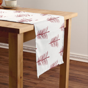 Modern Minimalist Red Christmas Tree Short Table Runner