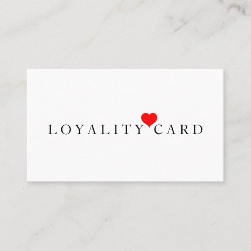 Modern Minimalist Red Heart Loyalty Card