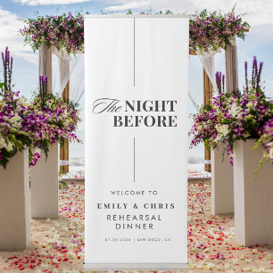 Modern Minimalist Rehearsal Dinner Welcome Retractable Banner